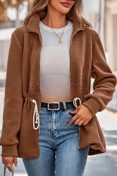 Veste élégante avec fermeture éclair et poignets pour plus de confort et de style