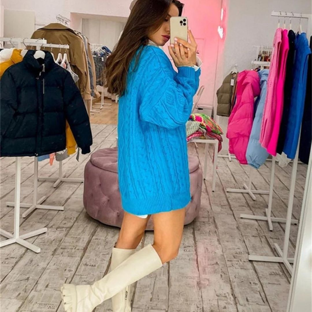 Enna - Robe en maille texturée avec torsades et coupe ample