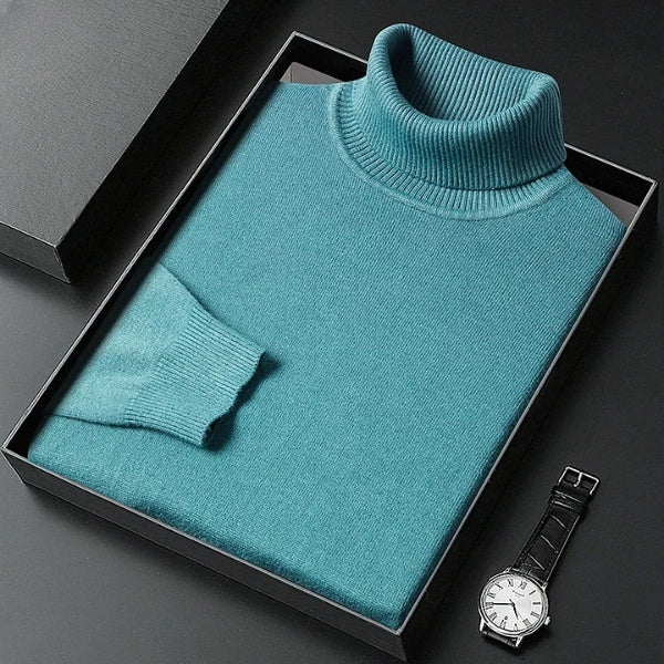 Pull à col roulé à la mode avec une coupe ajustée pour le temps froid