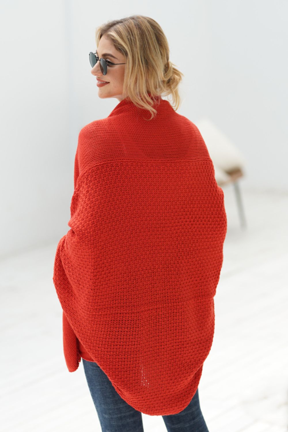 Liana - Long cardigan ouvert avec manches dolman pour femme