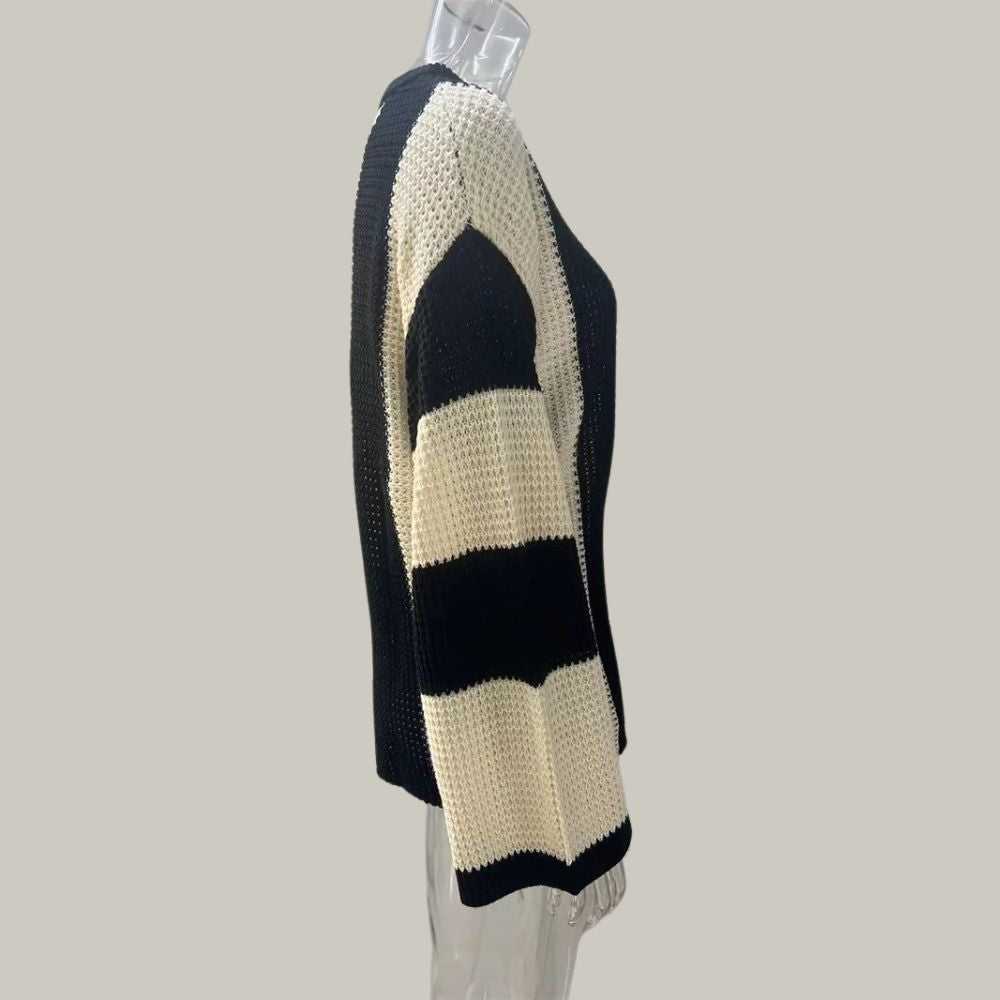 Selene - Pull en maille avec motif contrasté
