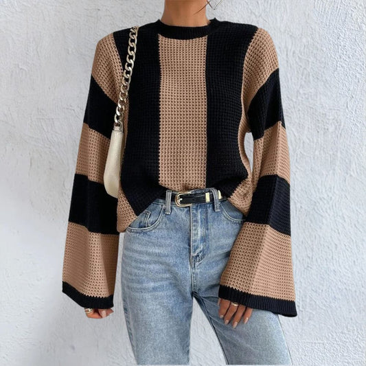 Selene - Pull en maille avec motif contrasté