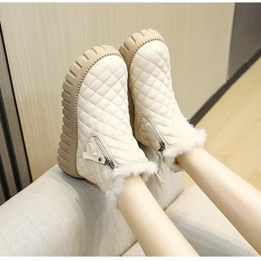 Éloïse - Chaussures d'hiver à fermeture à glissière avec motif en bloc pour dames