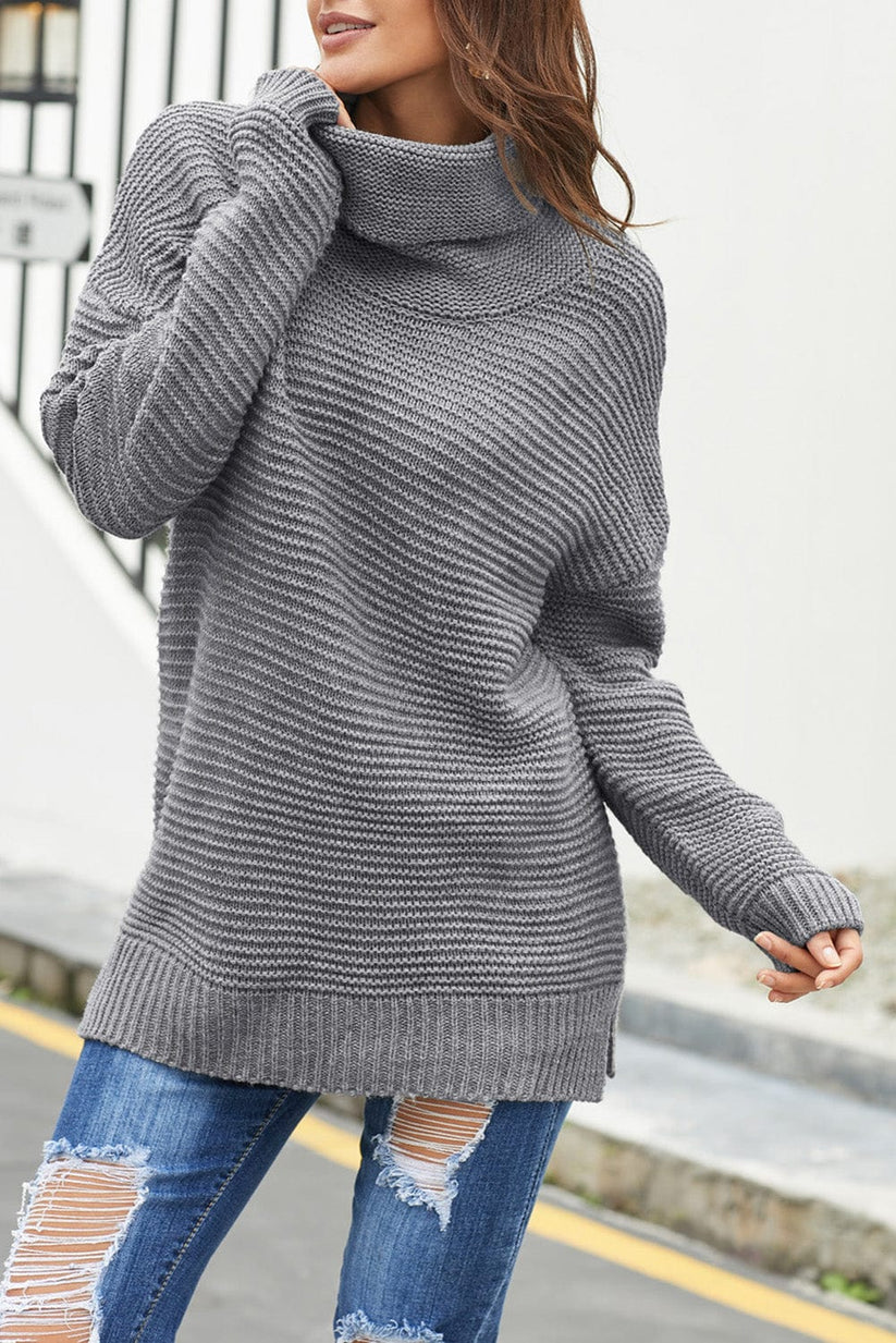 Pull oversize à manches longues et fentes latérales