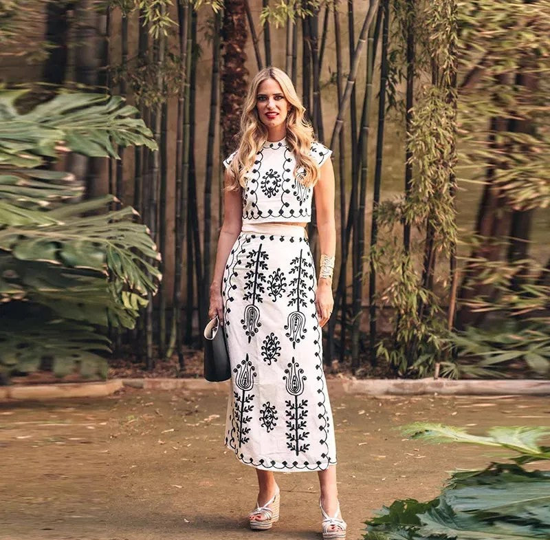 Graziella - Ensemble haut et jupe longue