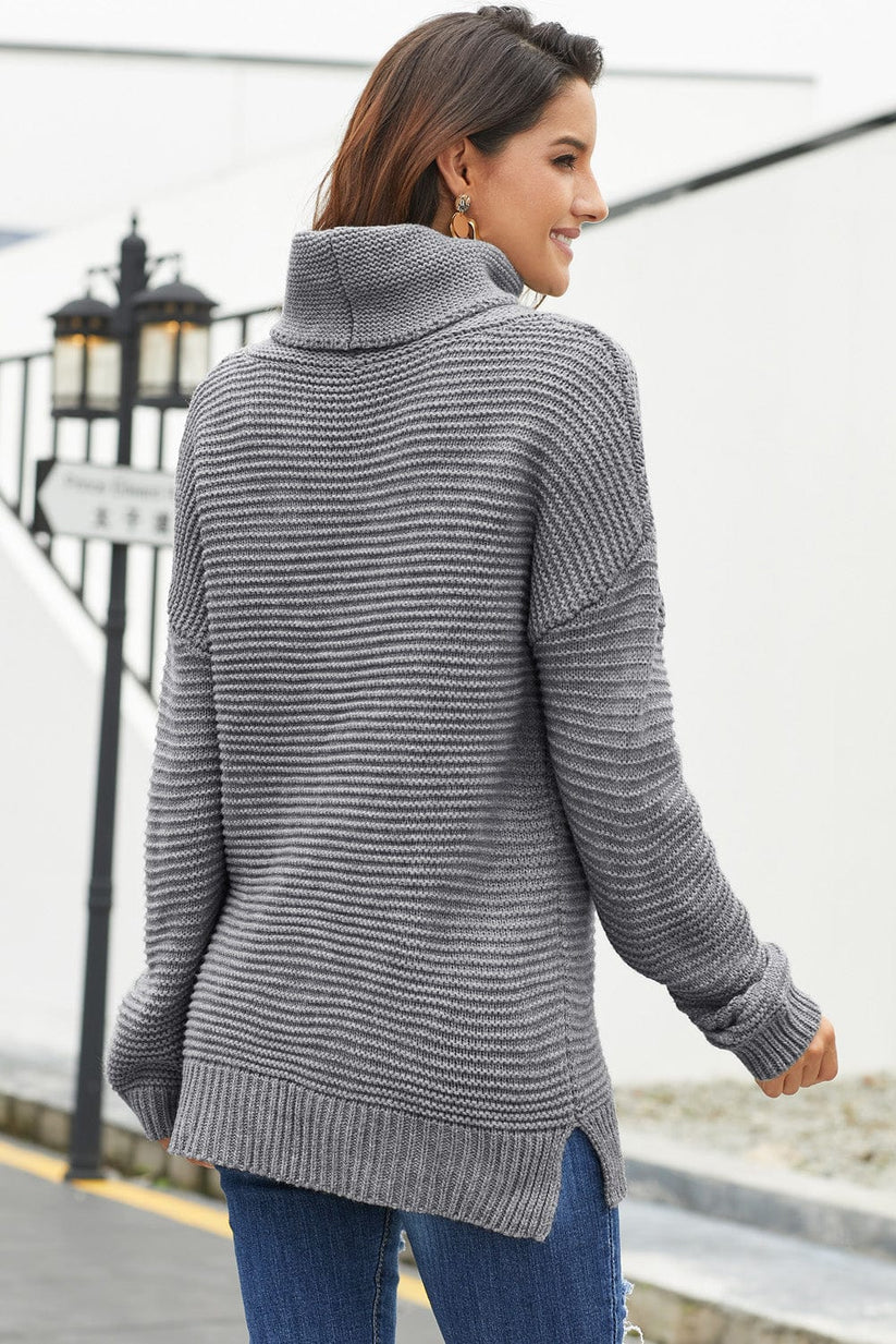 Pull oversize à manches longues et fentes latérales