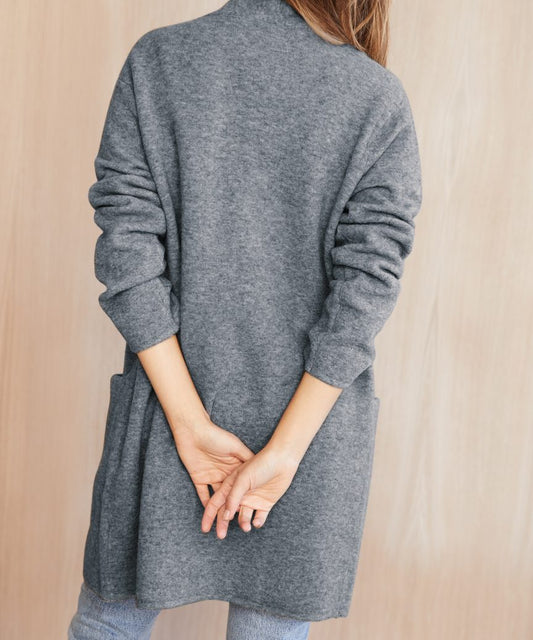 Manteau long à poches plaquées