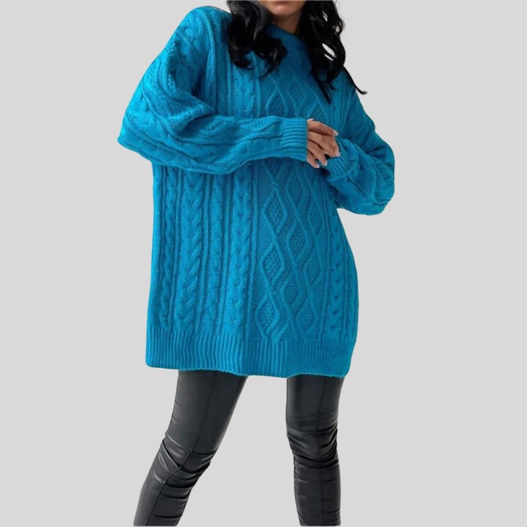 Enna - Robe en maille texturée avec torsades et coupe ample