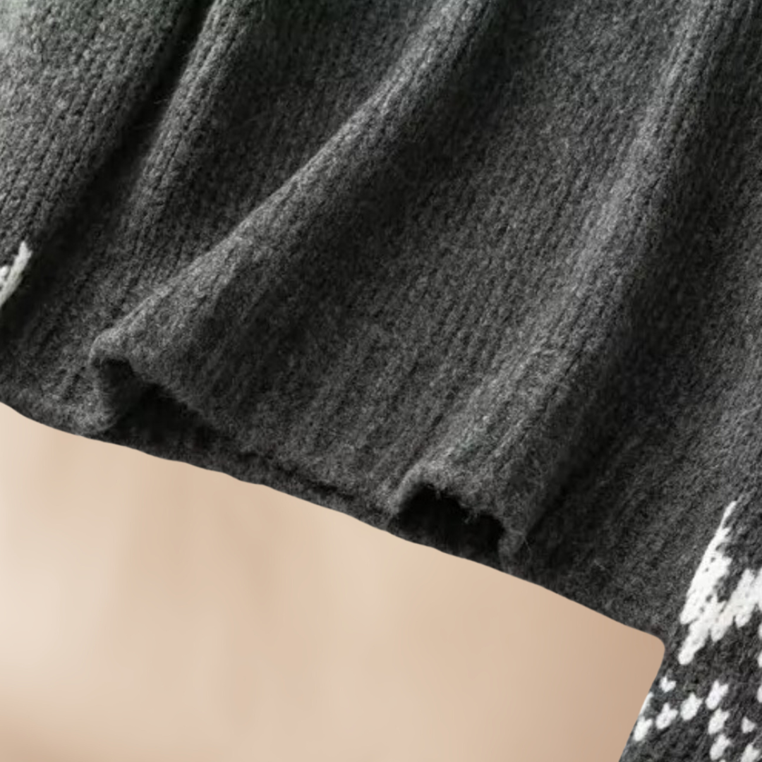 Mira - Pull en Laine Chaud pour Femme en Gris
