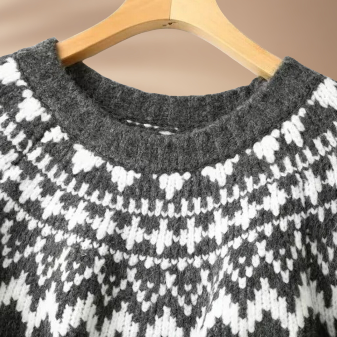 Mira - Pull en Laine Chaud pour Femme en Gris