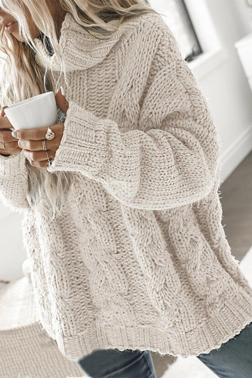 Pull douillet en grosse maille avec col montant