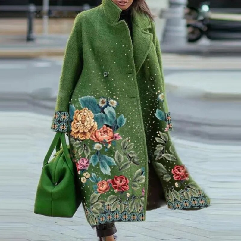 Manteau long à motifs élégant - Gratia