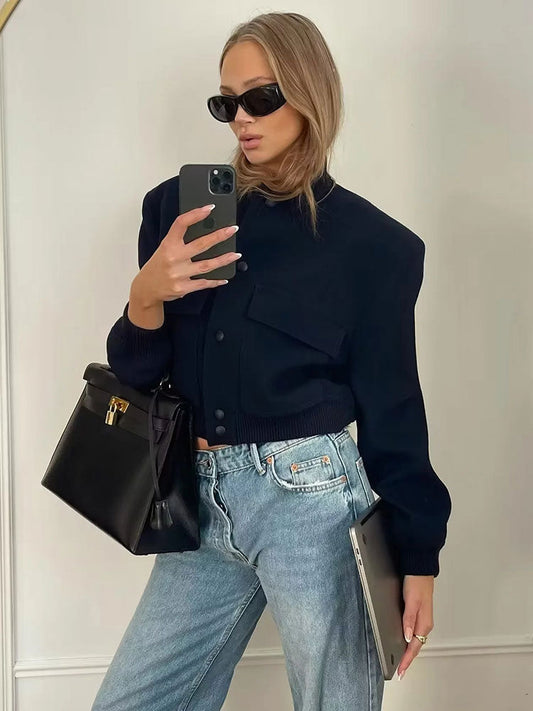 Veste Bomber Boutonnée Élégante - Gabysia