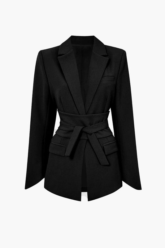 La Vie │ Blazer ceinturé à revers cranté