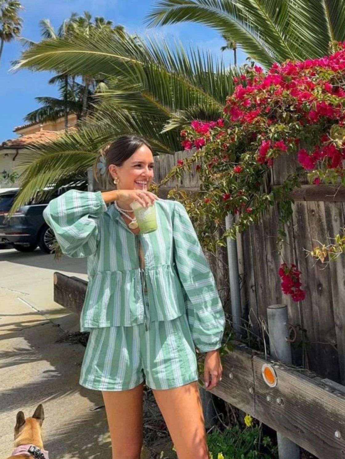 Helena - Chemisier et short à rayures