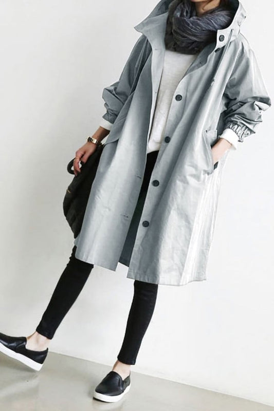 Veste à capuche surdimensionnée imperméable pour femme