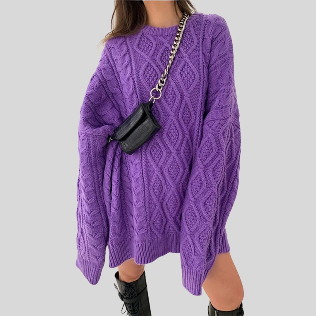 Enna - Robe en maille texturée avec torsades et coupe ample