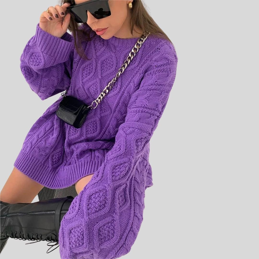 Enna - Robe en maille texturée avec torsades et coupe ample