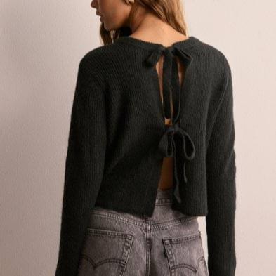 Eva - Cardigan en maille ample avec manches longues et lacets pour femme