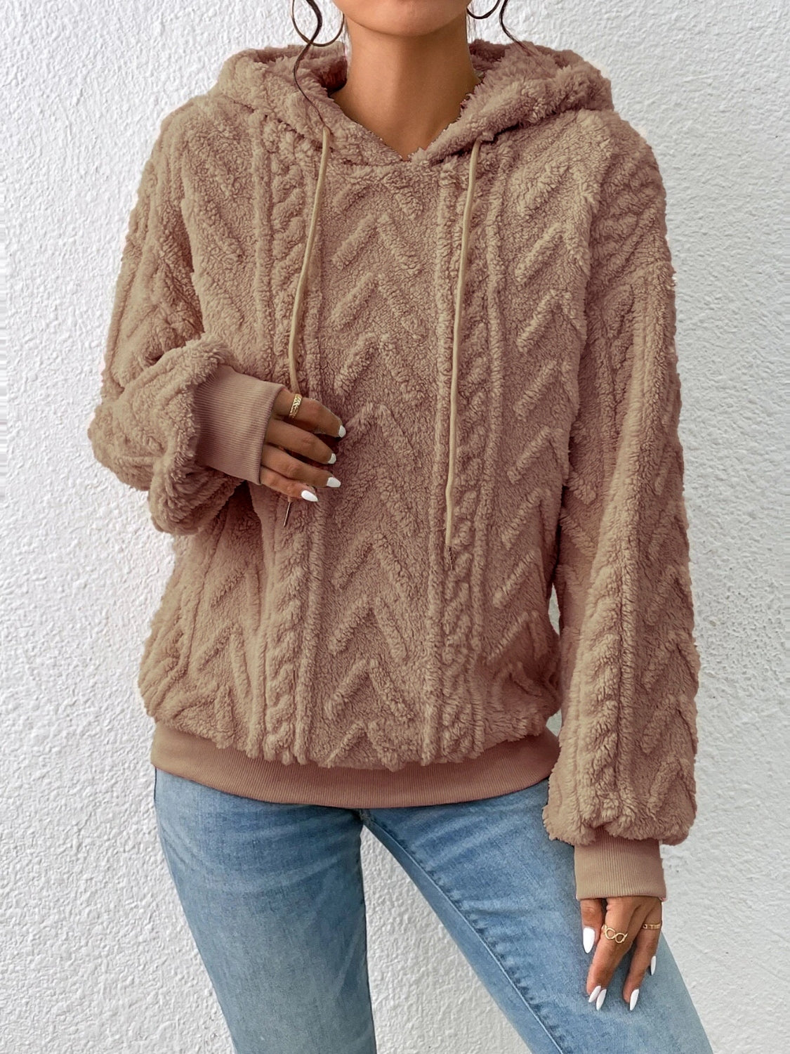 Aria - Sweat à capuche avec cordon de serrage et manches longues pour femme