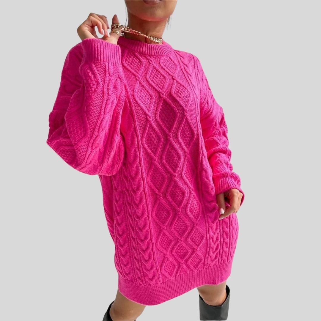 Enna - Robe en maille texturée avec torsades et coupe ample