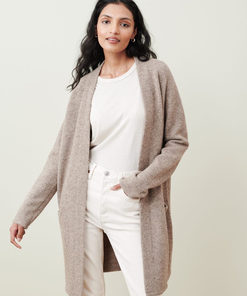 Manteau long à poches plaquées