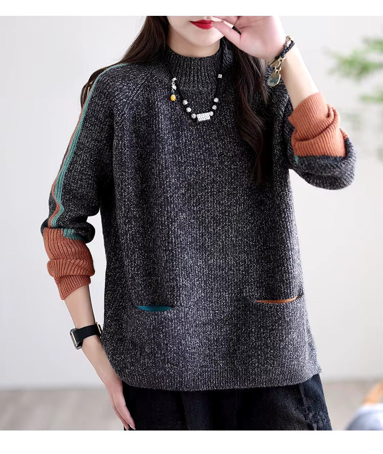 Pull tricoté élégant avec poches pour un usage quotidien