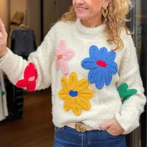 Trudy - Pull décoratif à fleurs