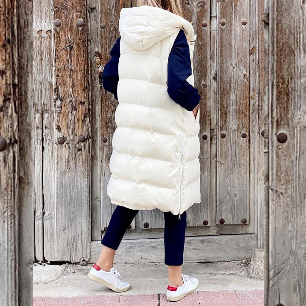 Veste longue à capuche tendance