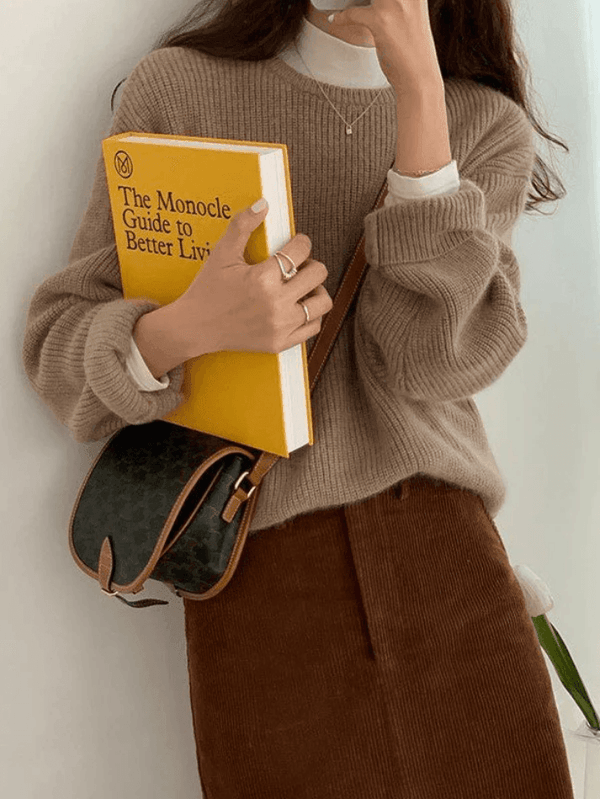 Lina - Pull minimaliste à col rond - Confortable pour femme