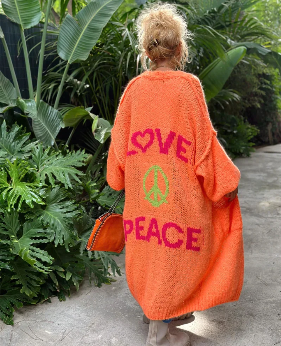 Ariana - Cardigan cosy paix et amour pour femme
