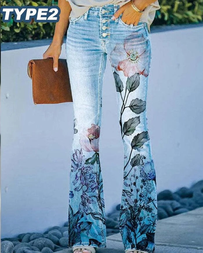 Nana - Jeans Ample à Fleurs