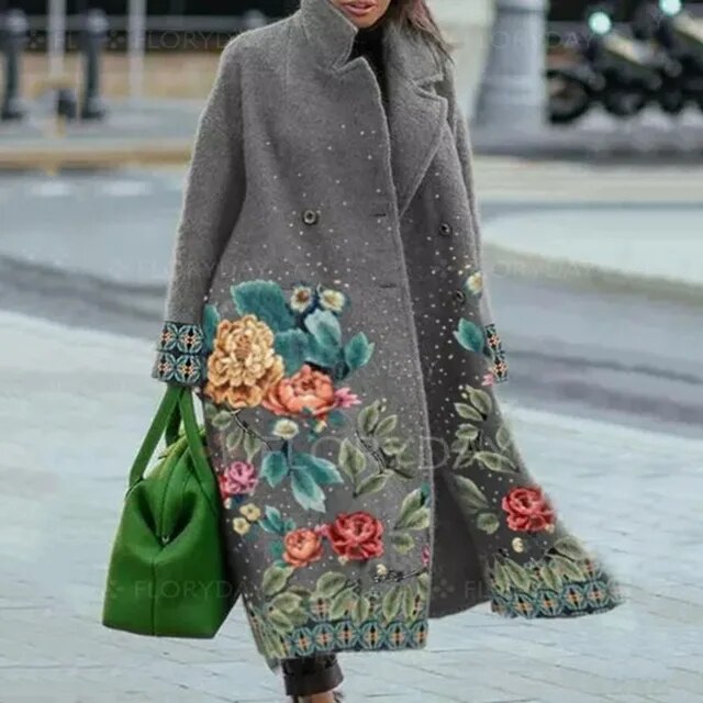 Manteau long à motifs élégant - Gratia