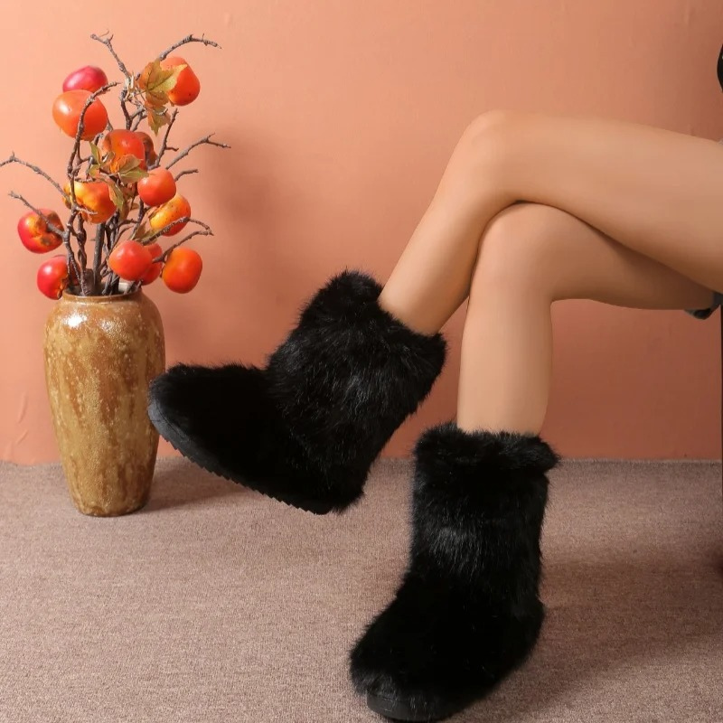 Clémentine - Bottes d'hiver en fausse fourrure antidérapantes et doublées respirantes