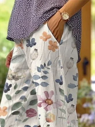 Laurel - Pantalon ample et décontracté à fleurs