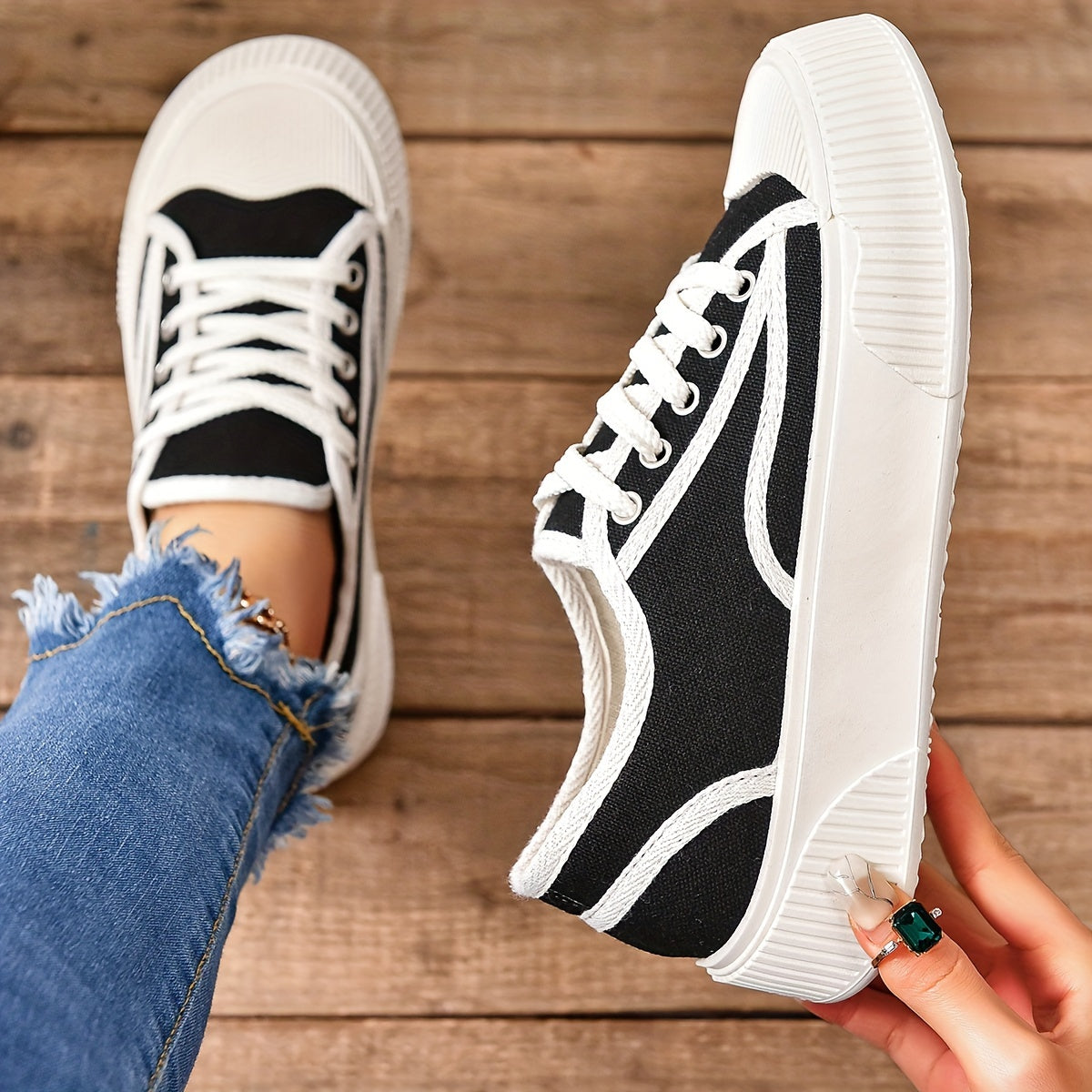 Camille - Chaussures À Lacets En Toile