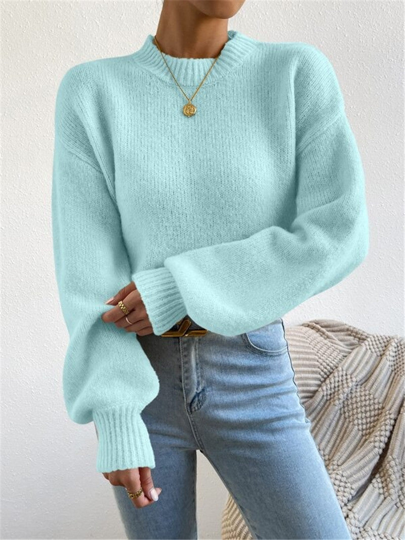 Amélie - Pull à manches longues pour femme avec col montant