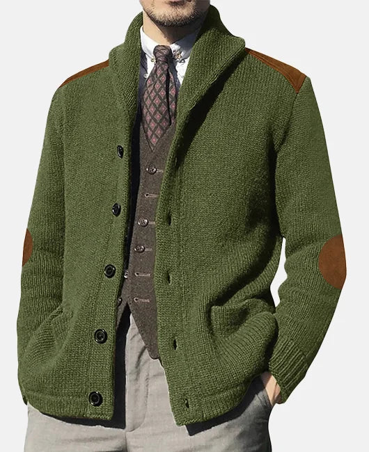 Veste homme unique avec poches : patchwork et tricot en un seul modèle