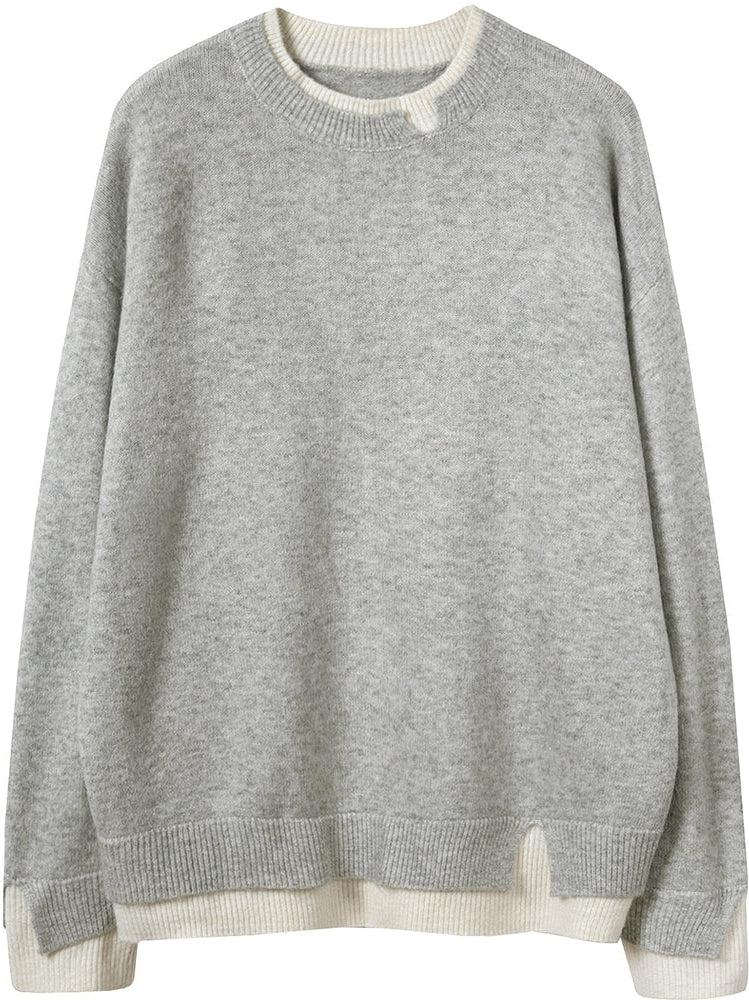 Pull oversize aux découpes originales et design bicolore