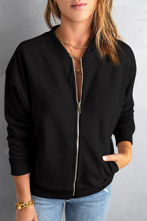 Veste élégante pour femme avec fermeture éclair et poches : votre compagnon fiable