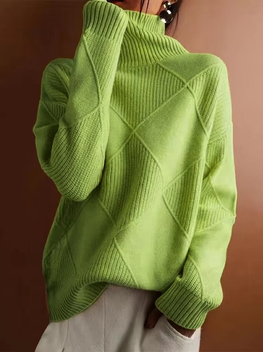 Pull d'hiver élégant avec un décolleté épais