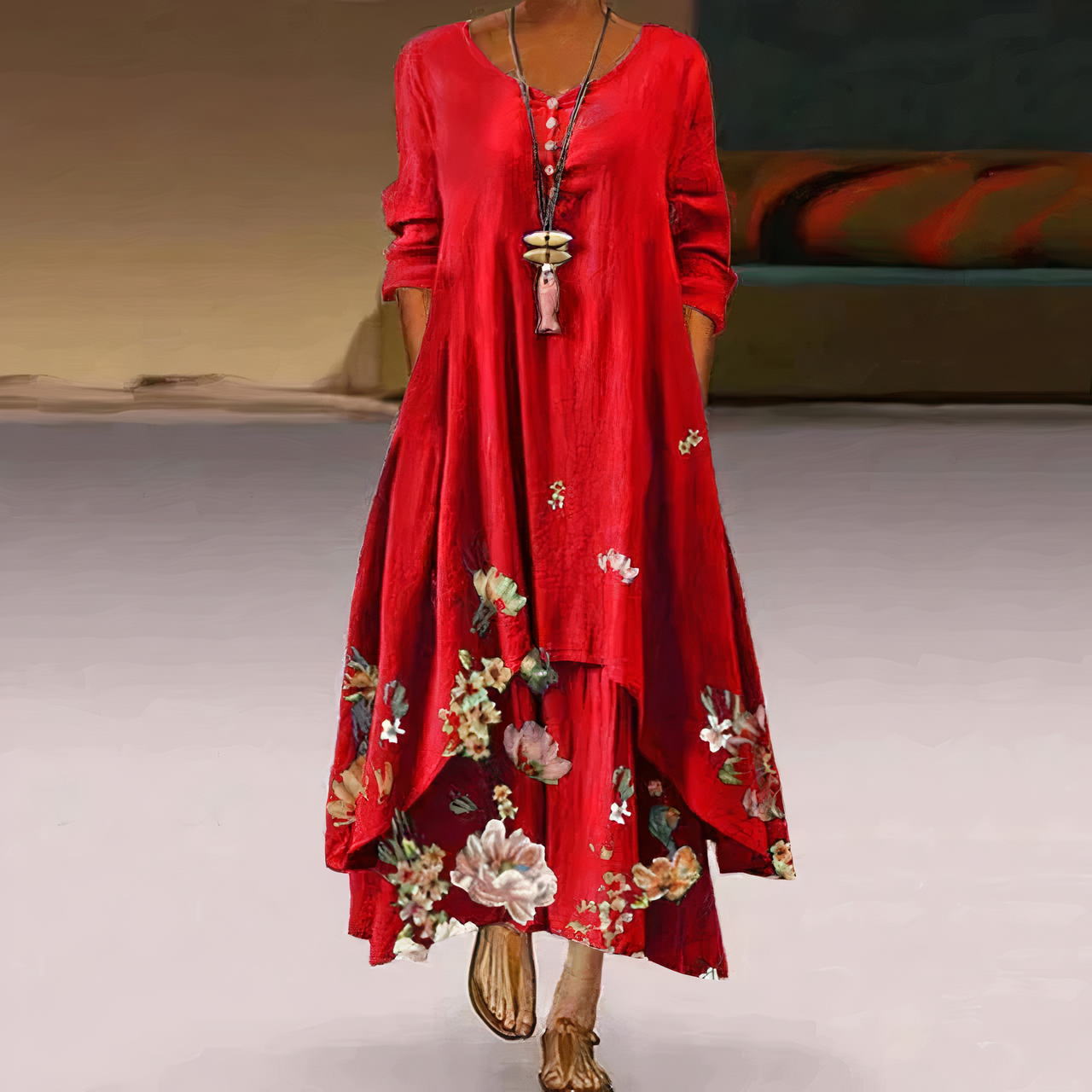 Lauren - Elégante Robe En Coton À La Mode