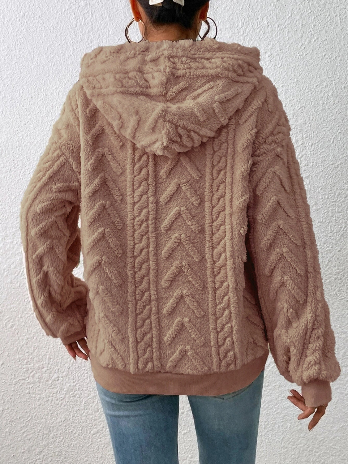 Aria - Sweat à capuche avec cordon de serrage et manches longues pour femme