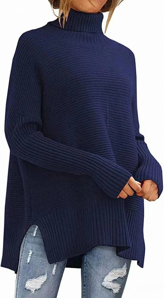 Pull chauve-souris élégant avec détails tricotés uniques