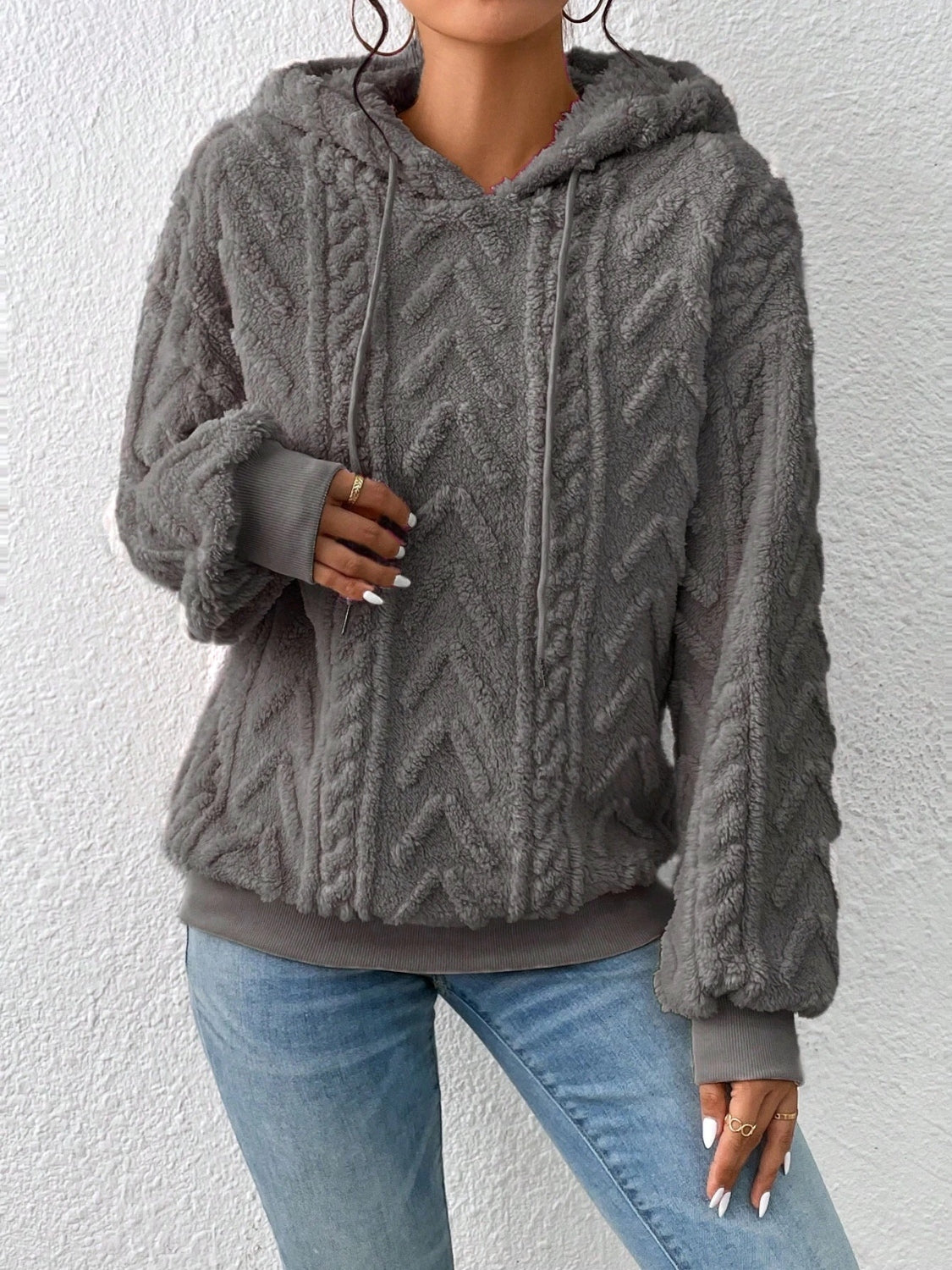Aria - Sweat à capuche avec cordon de serrage et manches longues pour femme