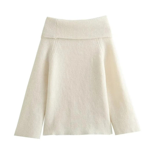 Athena | Elegant Solid Off Shoulder Sweater for Women