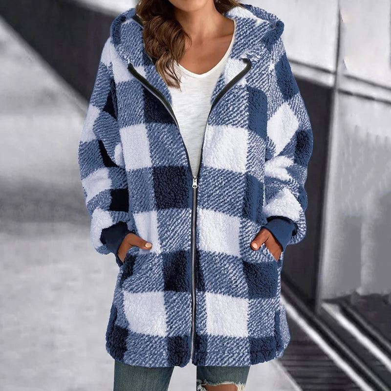 Manteau à carreaux décontracté - Frania