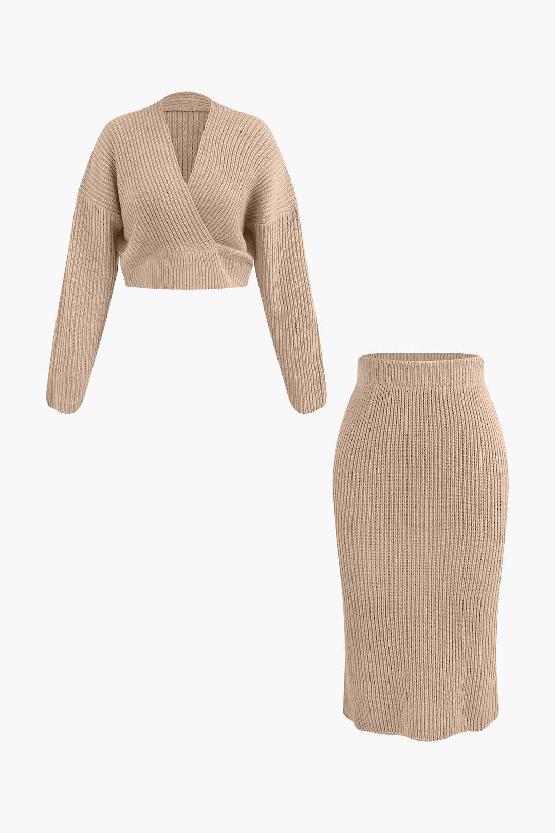 La Vie │ Ensemble pull et jupe à col en V