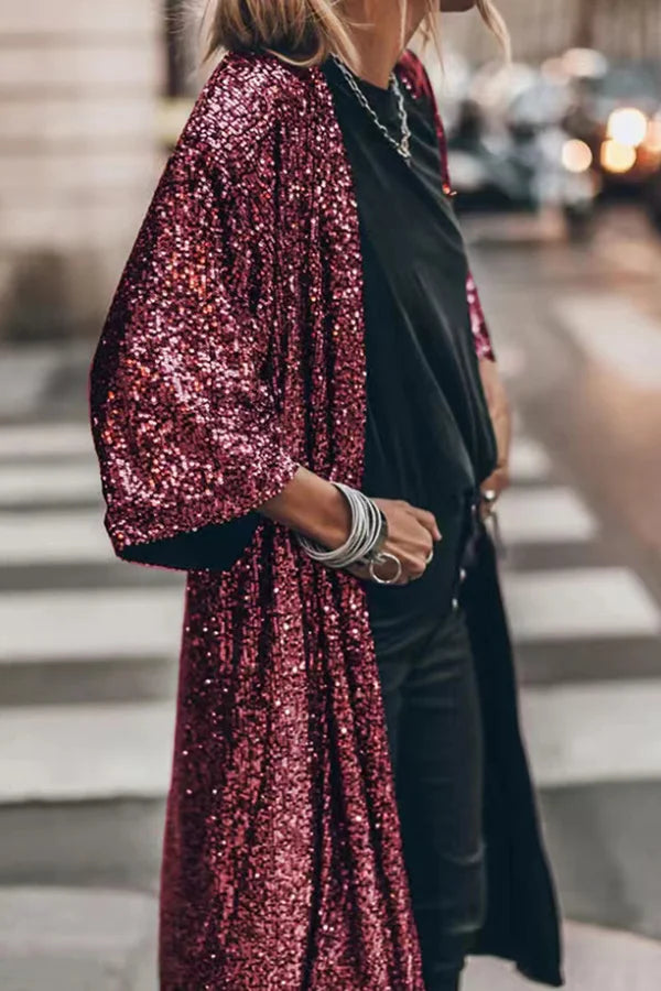 Amélie - Veste Avec Gilet À Paillettes Brillant
