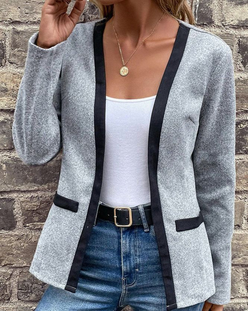 Celeste - Gris Manteau d'hiver en maille cosy et élégant pour femme